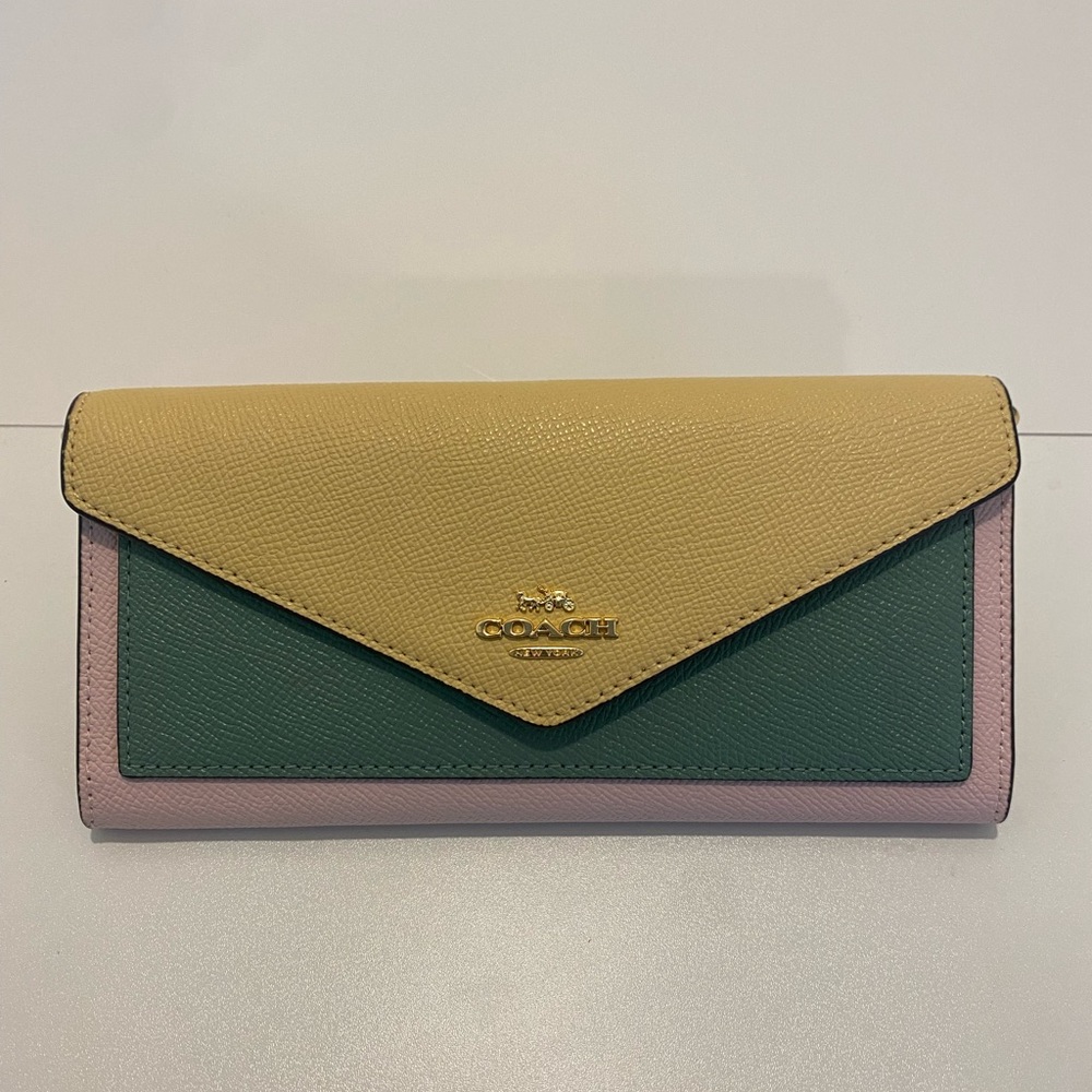 Coach Slim Envelope Wallet In Colorblock